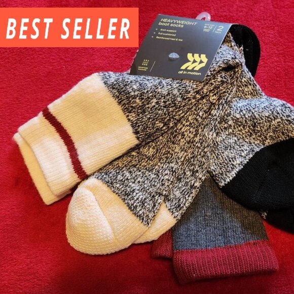 all in motion Other - 2 NEW Men's Heavy Weight Boot Socks Size 6-12 Thick Winter Warm Cozy Footwear